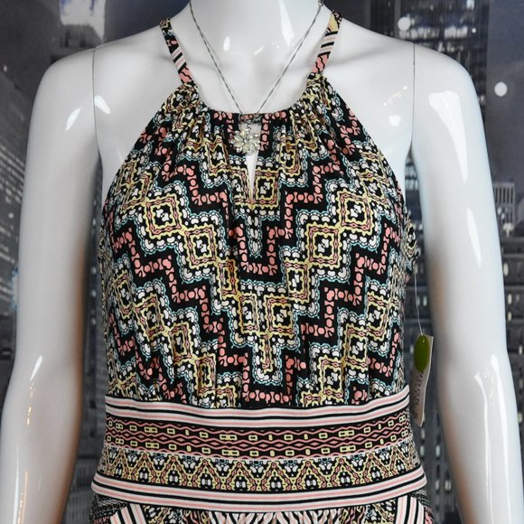 London Style Collection sz 6 NWT Multi Color Sleeveless Maxi Dress - Picture 1 of 7
